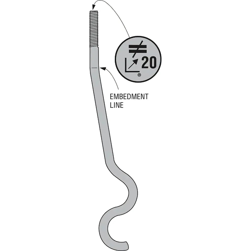 Sstb 5/8 In. X 19-5/8 In. Hot-Dip Galvanized Anchor Bolt-SSTB16LHDG-SP2673-2922