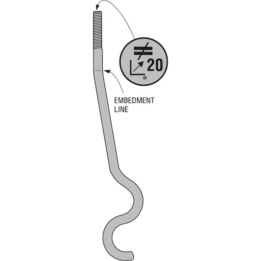Sstb 5/8 In. X 19-5/8 In. Hot-Dip Galvanized Anchor Bolt-SSTB16LHDG-SP2673-2922