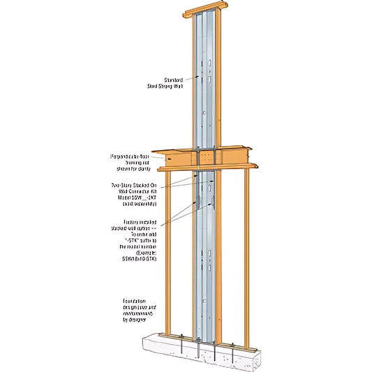 18 In. X Nominal 10 Ft. Steel Strong-Wall® Shearwall, Stacked-SSW18X10-STK-SP4988-5355