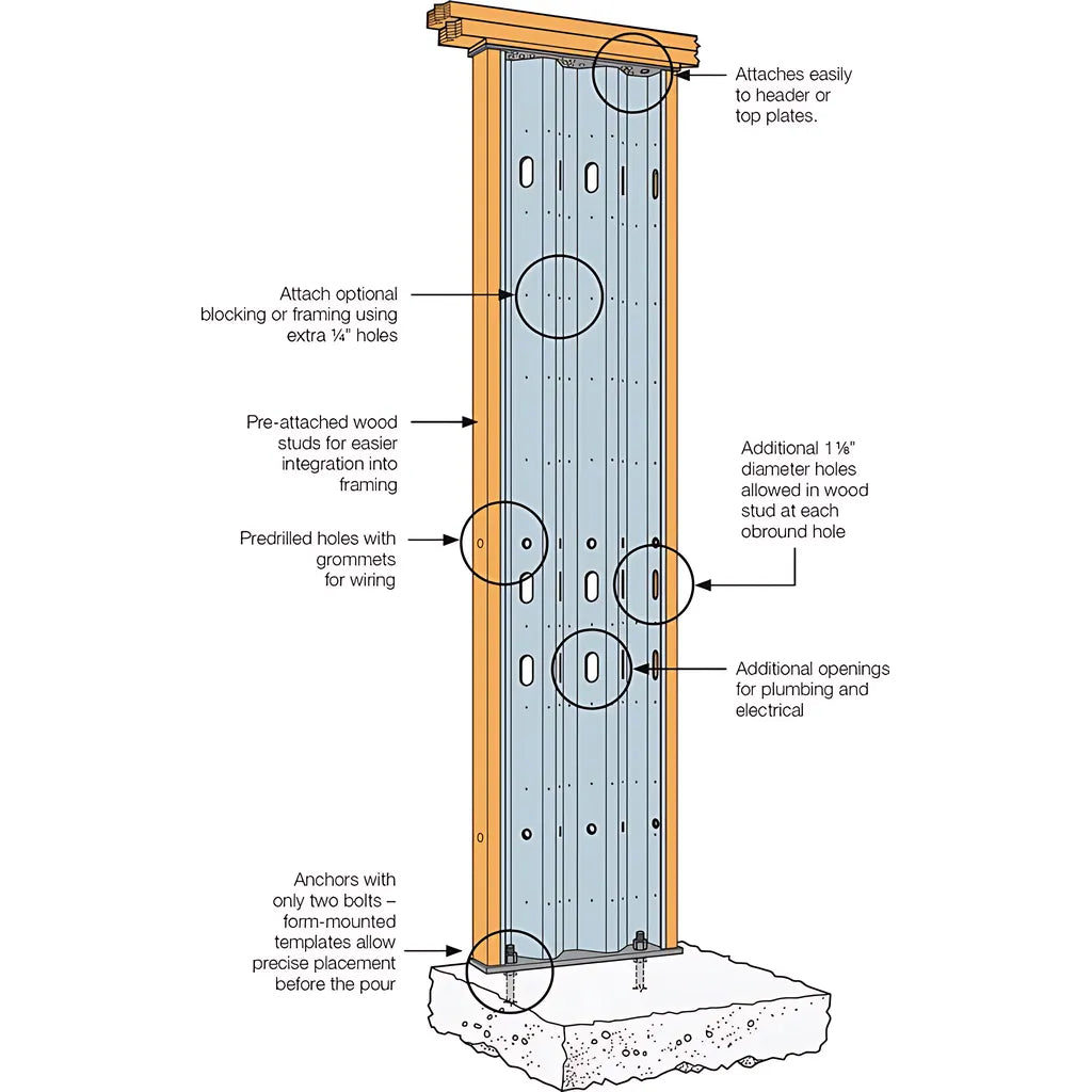 24 In. X Nominal 13 Ft. Steel Strong-Wall® Shearwall-SSW24X13-SP4043-4360