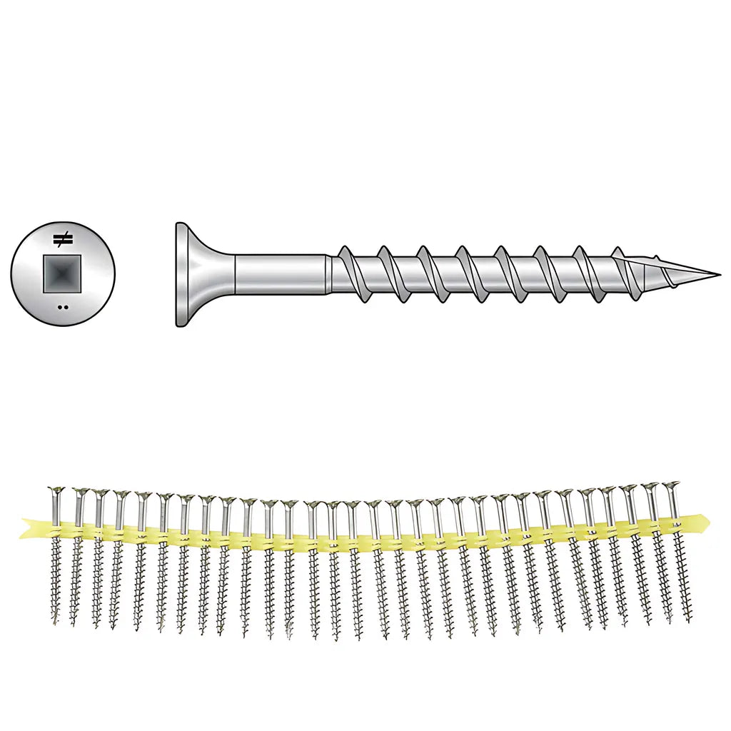Sswscb Roofing Tile Screw (Collated) - #8 X 1-3/4 In. #2 Square, Type 305 (2000-Qty)-SSWSC134BS-SP8145-8680