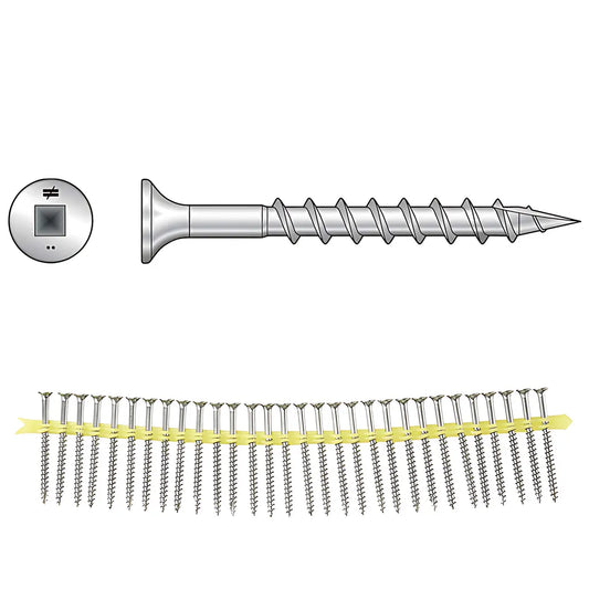 Sswscb Roofing Tile Screw (Collated) - #8 X 1-3/4 In. #2 Square, Type 305 (2000-Qty)-SSWSC134BS-SP8145-8680