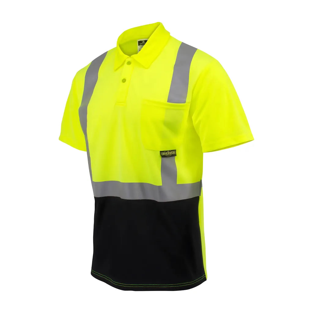 Radians ST12B Class 2 High Visibility Color Blocked Safety Short Sleeve Polo