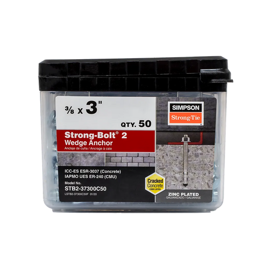 Strong-Bolt® 2 - 3/8 In. X 3 In. Wedge Anchor (50-Qty) (Pack Of 250)-STB2-37300-SP6428-6875