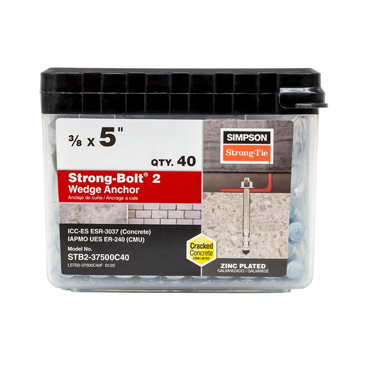 Strong-Bolt® 2 - 3/8 In. X 5 In. Wedge Anchor (50-Qty) (Pack Of 200)-STB2-37500-SP5125-5501