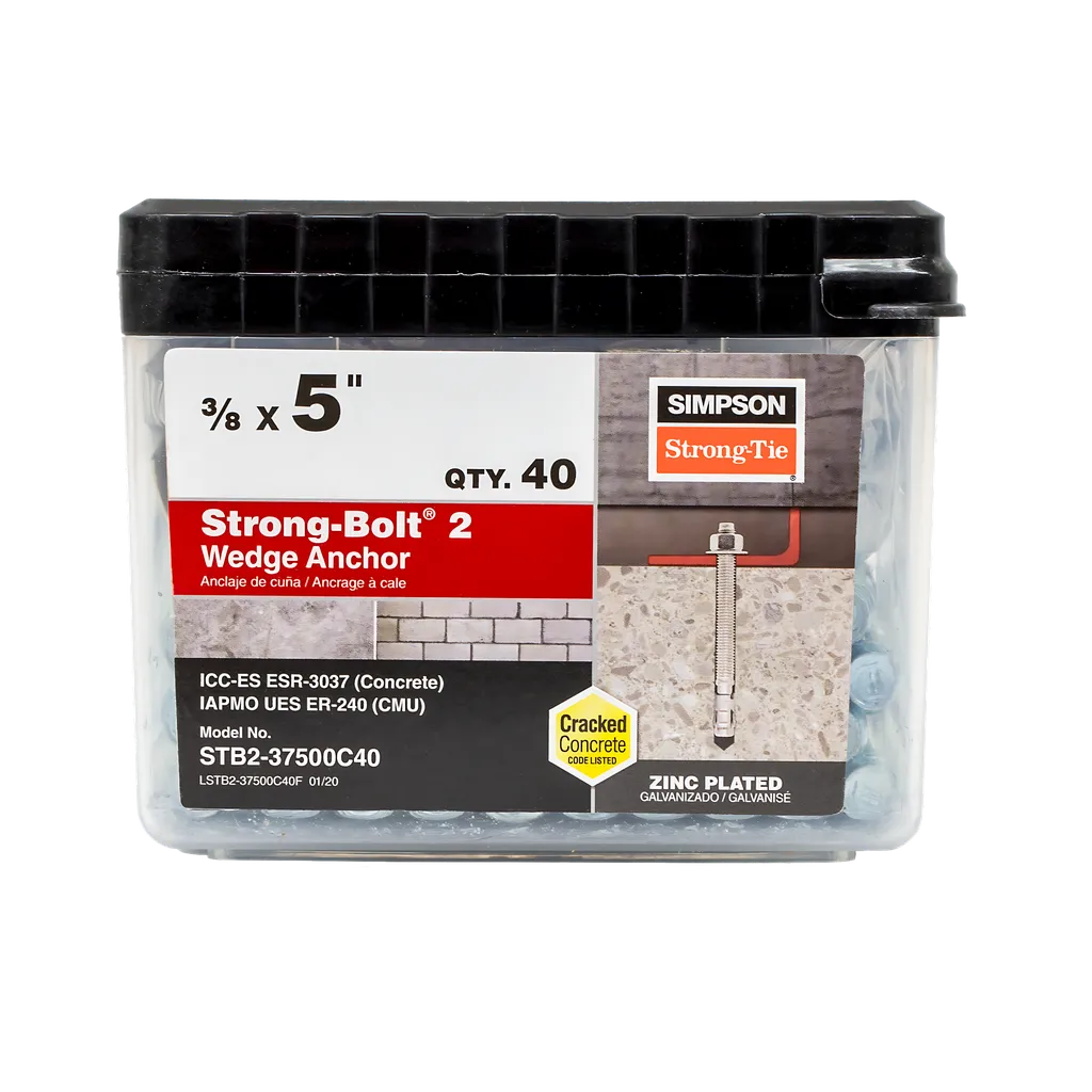 Strong-Bolt® 2 - 3/8 In. X 5 In. Wedge Anchor (50-Qty)-STB2-37500-SP7401-7900