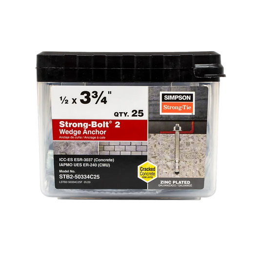 Strong-Bolt® 2 - 1/2 In. X 3-3/4 In. Wedge Anchor (25-Qty) (Pack Of 125)-STB2-50334-SP876-1021