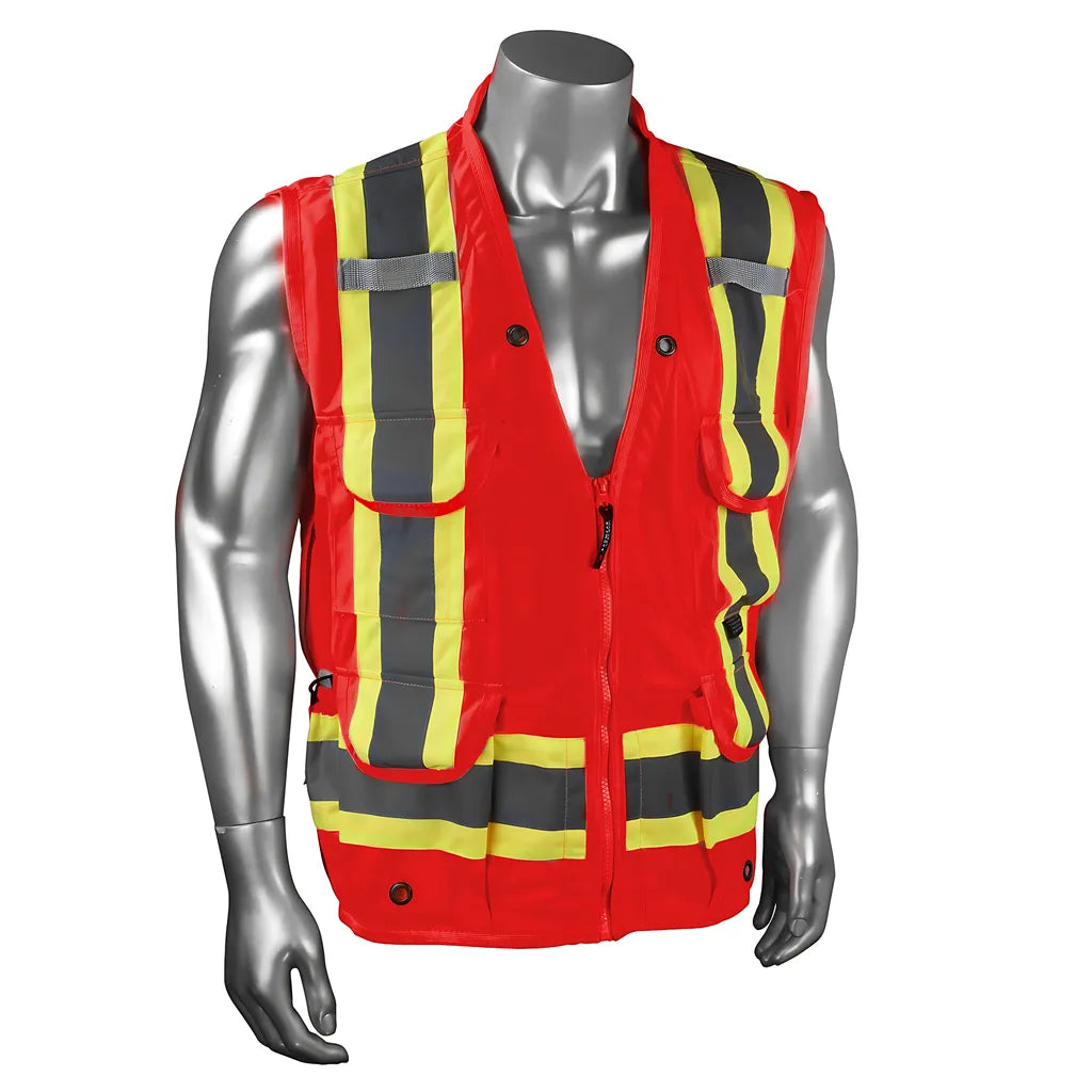 Radians SV030X-1 Heavy Duty 10-Pocket Cruiser Vest with Back Pouch X-Back