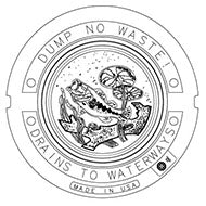 EJ V1860 4"H Top Flange Vented Manhole Assembly, Bass Logo Dump No Waste, Georgia DOT Type GA1033 with Approval Stamp