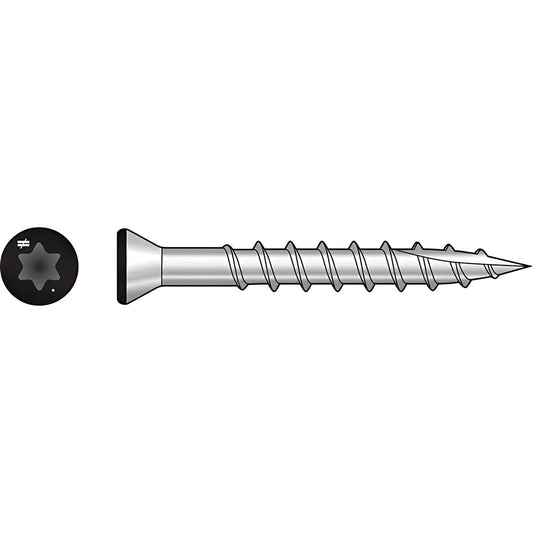 Trim-Head Screw, 6-Lobe Drive - #7 X 1-5/8 In. T-15 Type 316, Black (20-Qty)-T07162FT20BK-SP8080-8613