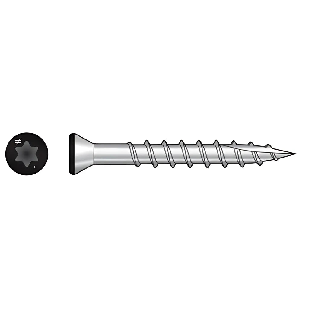Trim-Head Screw, 6-Lobe Drive - #7 X 1-5/8 In. T-15 Type 316, Black (70-Qty)-T07162FT70BK-SP6903-7389
