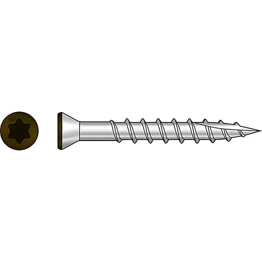 Trim-Head Screw, 6-Lobe Drive - #7 X 1-5/8 In. T-15 Type 316, Brown 01 (70-Qty)-T07162FT70BR01-SP8254-8799