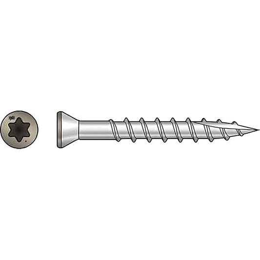 Trim-Head Screw, 6-Lobe Drive - #7 X 1-5/8 In. T-15 Type 316, Tan 02 (350-Qty)-T07162FTPTN02-SP3822-4130