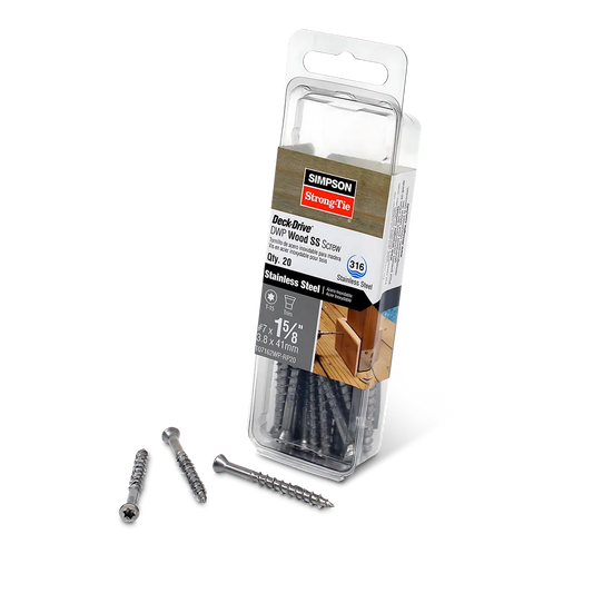 Deck-Drive Dwp Wood Ss Screw - #7 X 1-5/8 In. T-15, Trim Head, Type 316 (20-Qty) (Pack Of 5)-T07162WP-RP20-SP3502-3789