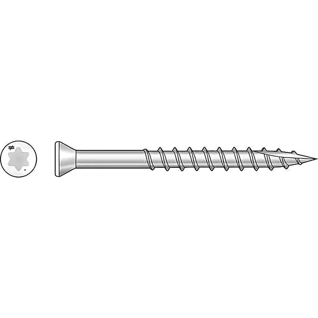 Trim-Head Screw, 6-Lobe Drive - #7 X 2-1/4 In. T-15 Type 316, White 01(1 Lb.) (Pack Of 10)-T07225FT1WH01-SP8119-8653