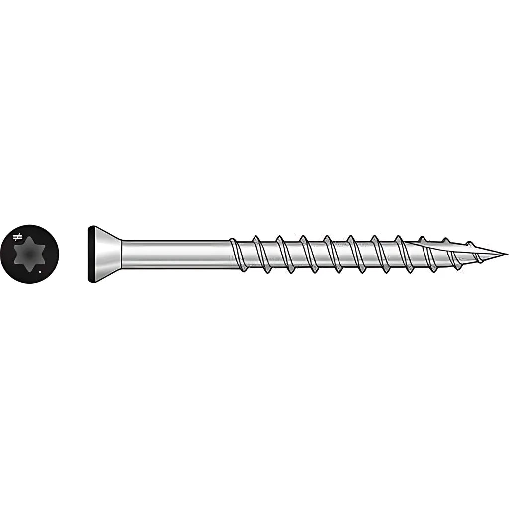 Trim-Head Screw, 6-Lobe Drive - #7 X 2-1/4 In. T-15 Type 316, Black (70-Qty)-T07225FT70BK-SP1075-1230