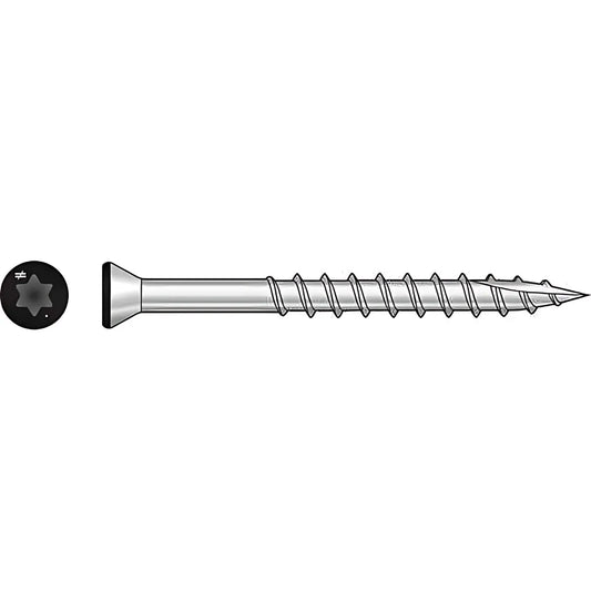 Trim-Head Screw, 6-Lobe Drive - #7 X 2-1/4 In. T-15 Type 316, Black (70-Qty)-T07225FT70BK-SP1075-1230