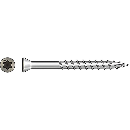 Trim-Head Screw, 6-Lobe Drive - #7 X 2-1/4 In. T-15 Type 316, Gray 01 (70-Qty) (Pack Of 5)-T07225FT70GR01-SP6987-7473