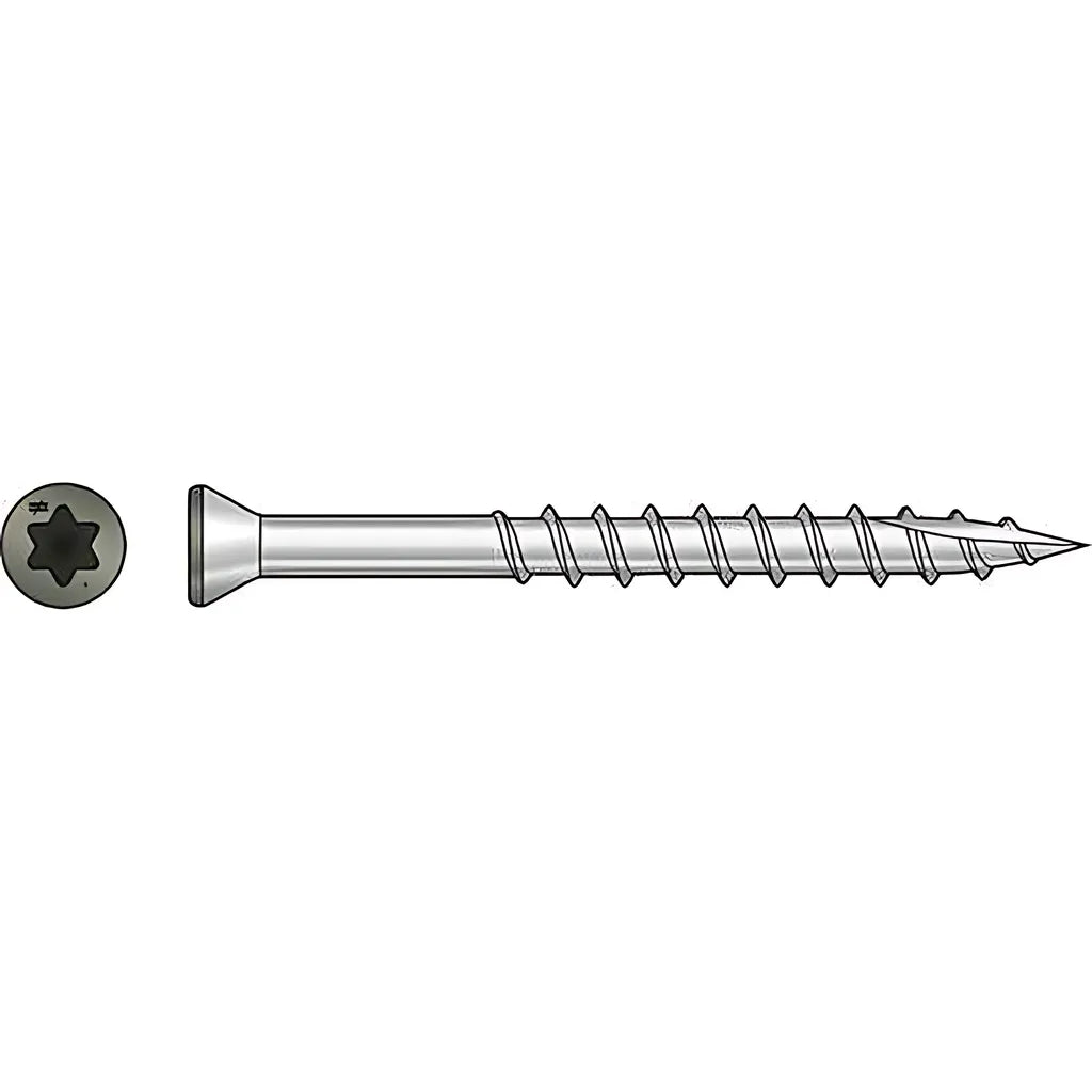 Trim-Head Screw, 6-Lobe Drive - #7 X 2-1/4 In. T15 Type 316, Gray (1750-Qty)-T07225FTBGR-SP343-455