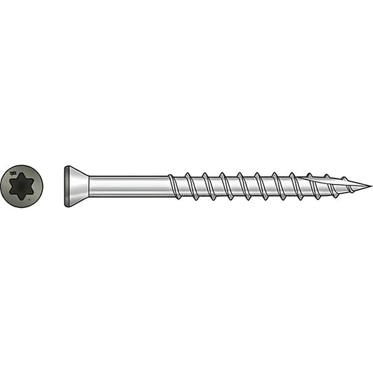 Trim-Head Screw, 6-Lobe Drive - #7 X 2-1/4 In. T15 Type 316, Gray (1750-Qty)-T07225FTBGR-SP343-455
