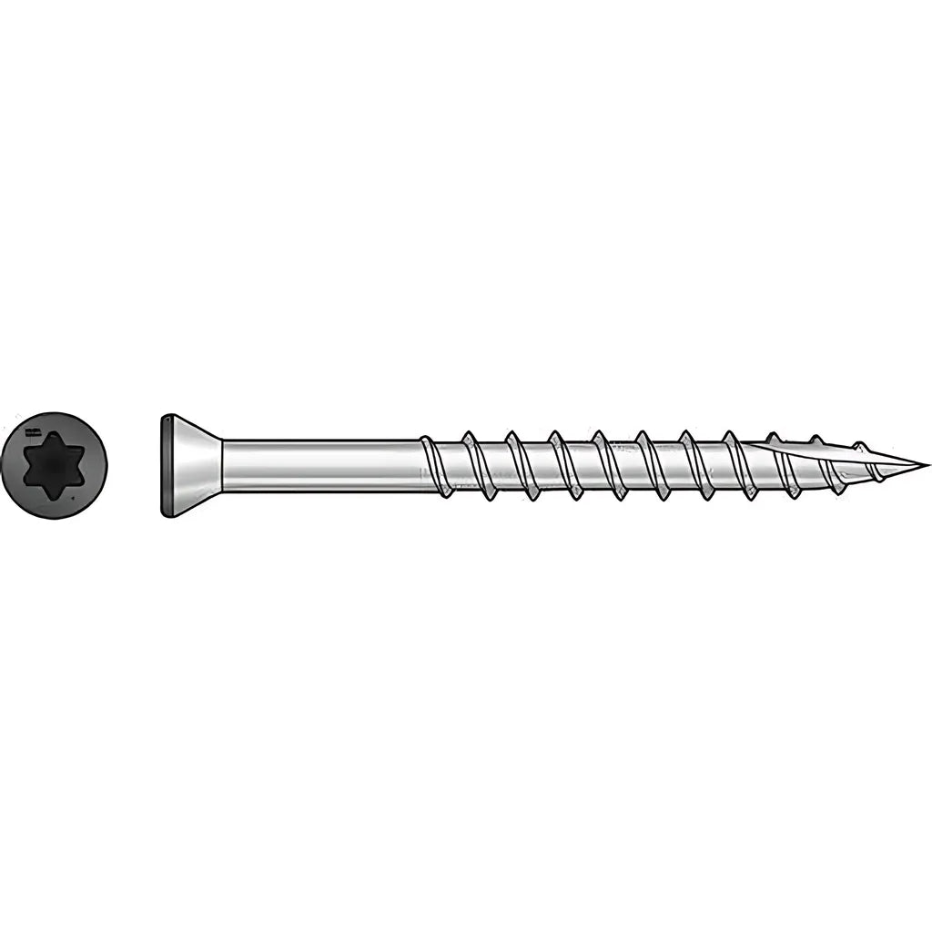 Trim-Head Screw, 6-Lobe Drive - #7 X 2-1/4 In. T-15 Type 316, Gray 04 (1750-Qty)-T07225FTBGR04-SP5885-6308