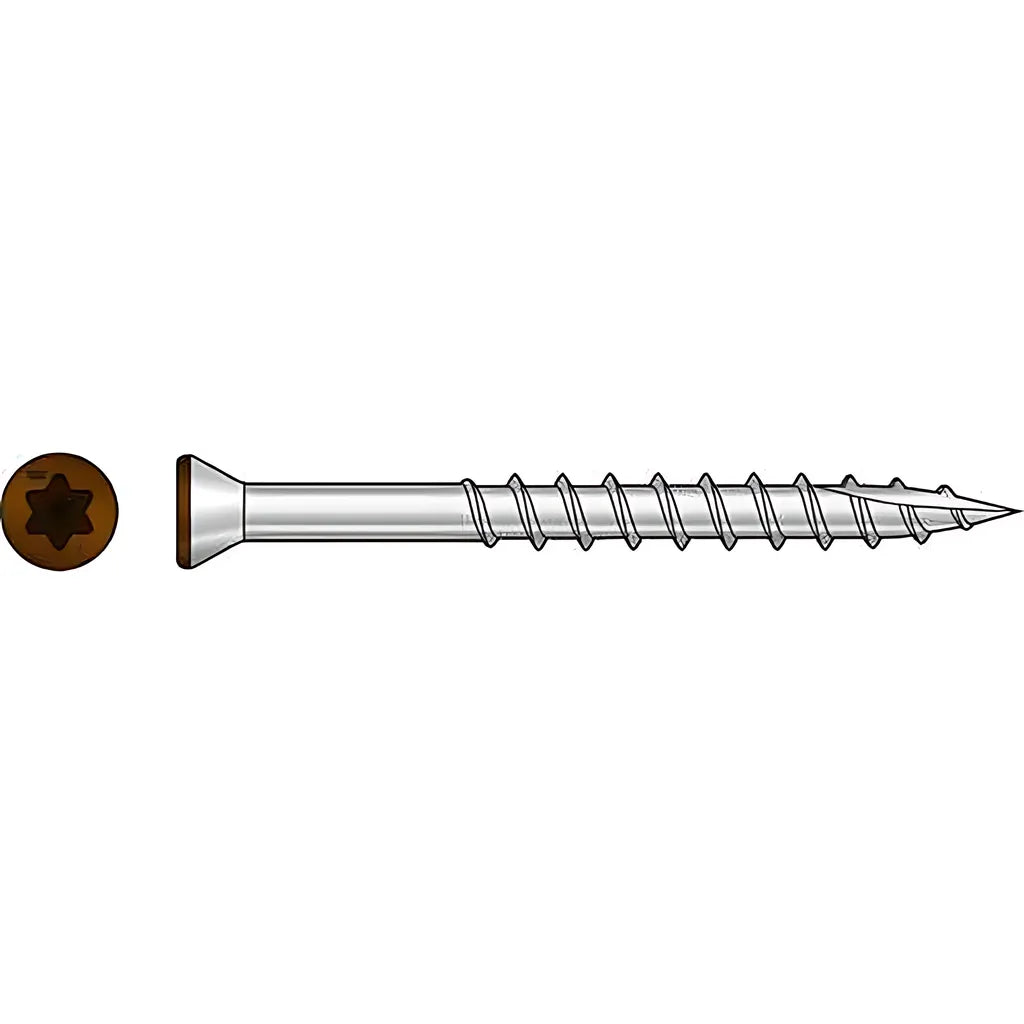 Trim-Head Screw, 6-Lobe Drive - #7 X 2-1/4 In. T-15 Type 316, Tan 01 (350-Qty) (Pack Of 6)-T07225FTPTN01-SP7264-7763