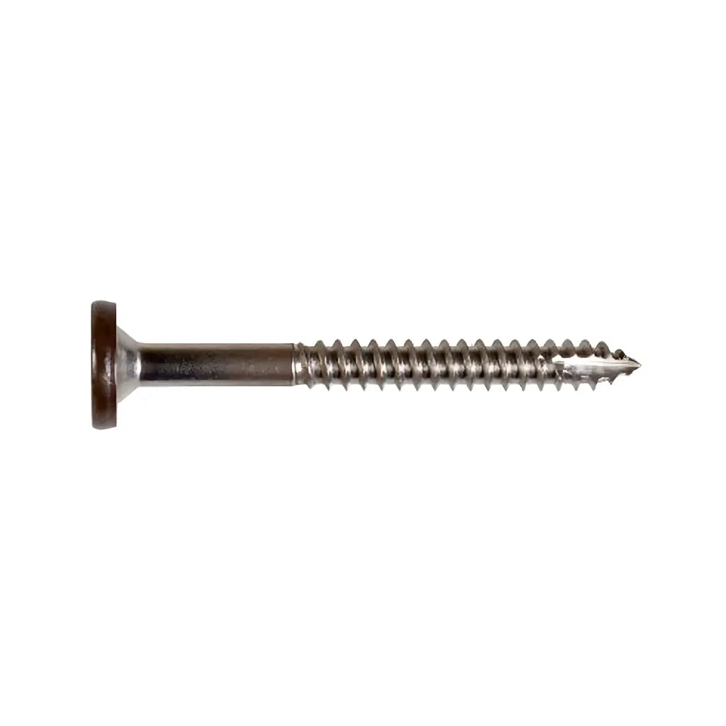 Fascia Board Screw - #8 X 1-3/4 In. T-20 6-Lobe Pancake Head Type 316, Brown 01 (75-Qty) (Pack Of 5)-T08175FS75BR01-SP6537-6991
