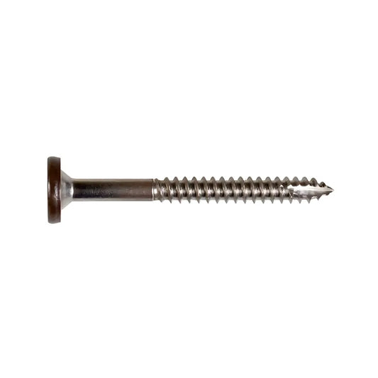 Fascia Board Screw - #8 X 1-3/4 In. T-20 6-Lobe Pancake Head Type 316, Brown 05 (75-Qty) (Pack Of 5)-T08175FS75BR05-SP6150-6585