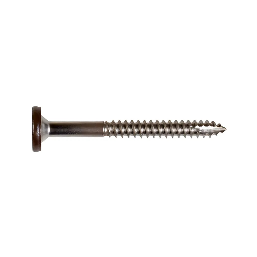 Fascia Board Screw - #8 X 1-3/4 In. T-20 6-Lobe Pancake Head Type 316, Brown 05 (75-Qty)-T08175FS75BR05-SP8181-8719