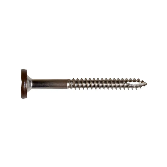 Fascia Board Screw - #8 X 1-3/4 In. T-20 6-Lobe Pancake Head Type 316, Tan (75-Qty)-T08175FS75TN-SP992-1144
