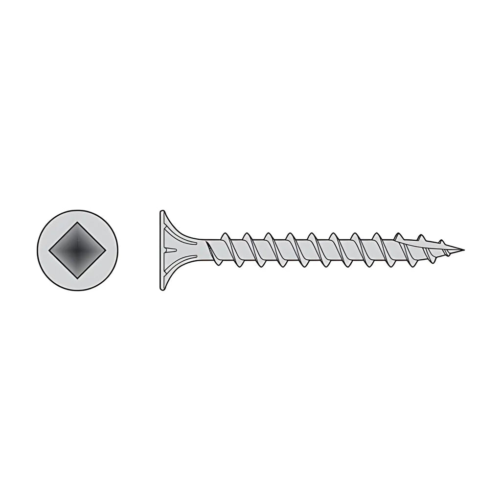 Fiber-Cement Screw - #8 X 1-1/4 In. #2 Square Wafer-Head, Type 316 (100-Qty)-T08C125WQC-SP4862-5225