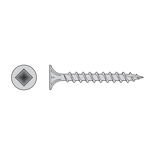 Fiber-Cement Screw - #8 X 1-1/4 In. #2 Square Wafer-Head, Type 316 (100-Qty)-T08C125WQC-SP4862-5225