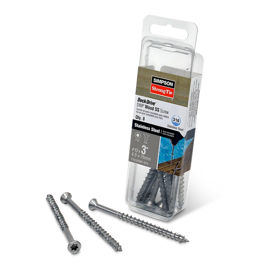 Deck-Drive Dwp Wood Ss Screw - #10 X 3 In. T-25, Flat Head, Type 316 (8-Qty)-T10300WP-RP8-SP8208-8749