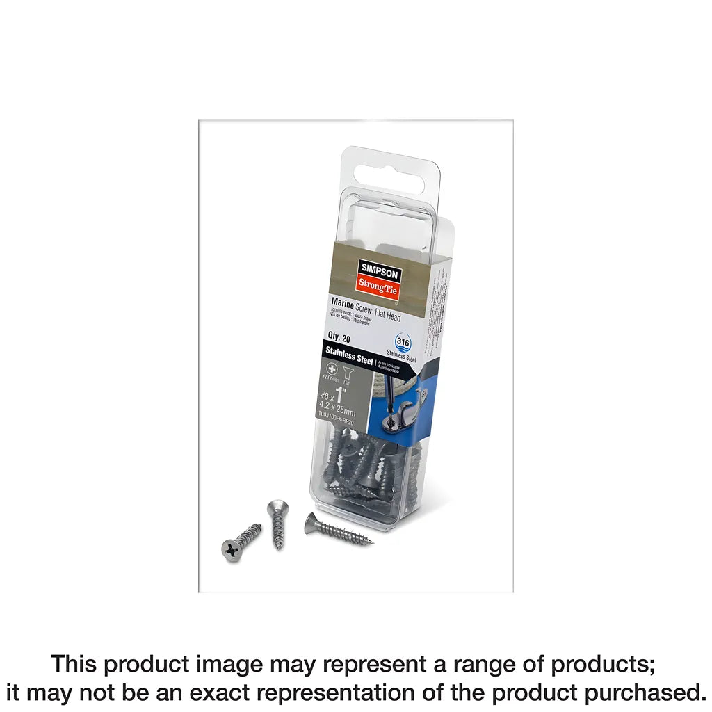 Marine Screw, Flat Head - #10 X 1 In. #2 Phillips Drive, Type 316 (100-Qty) (Pack Of 5)-T10J100FXC-SP3071-3338