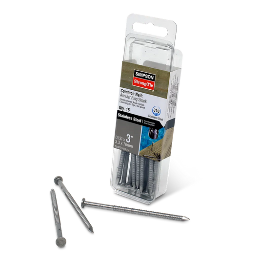 Preservative-Treated Wood Decking Nail, Ring Shank - 3 In. X .131 In. Type 316 (15-Qty.) (Pack Of 5)-T10PTD-RP15-SP8240-8784