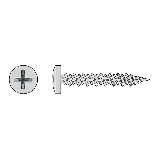Marine Screw, Pan Head - #12 X 1 In. #3 Phillips Drive, Type 316 (1000-Qty)-T12J100PXM-SP7380-7880
