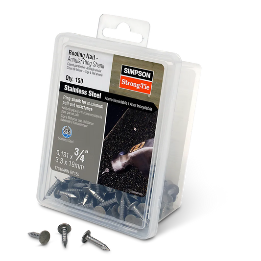 Roofing Nail, Annular Ring Shank - 3/4 In. X .131 In. Type 316 Stainless Steel (150-Qty) (Pack Of 4)-T7510ARN-RP150-SP1061-1216