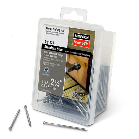 Wood Siding Nail - 2-1/4 In. X .092 In. Type 316 Stainless Steel (120-Qty) (Pack Of 4)-T7SND-RP120-SP4637-4991