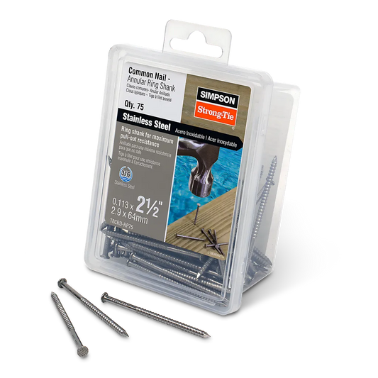 Cedar And Redwood Decking Nail - 2-1/2 In. X .113 In. Type 316 Stainless Steel (75-Qty)-T8CRD-RP75-SP8251-8796
