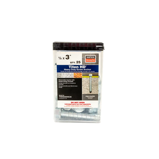 Titen Hd® 1/2 In. X 3 In. Heavy-Duty Screw Anchor (25-Qty) (Pack Of 100)-THD50300H-SP5017-5386