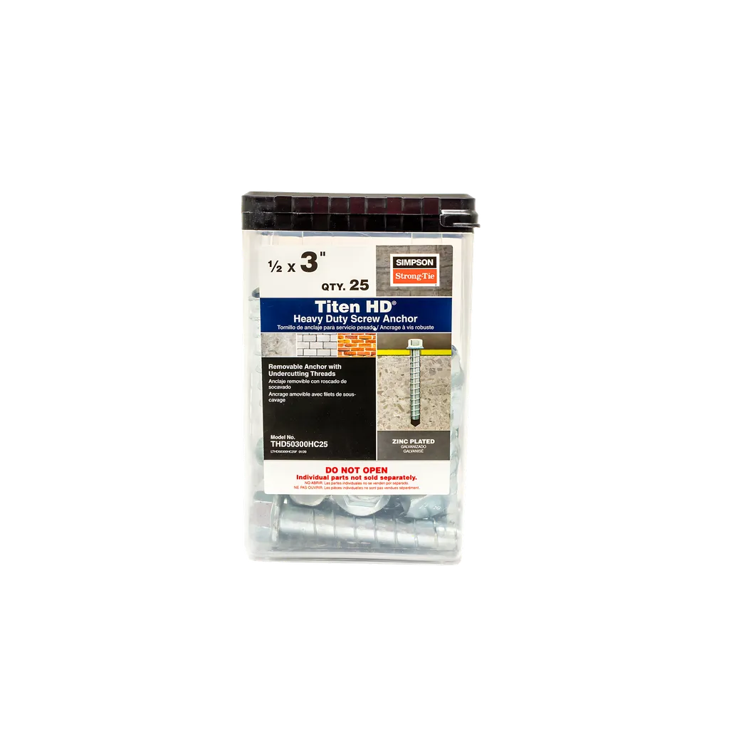 Titen Hd® 1/2 In. X 3 In. Heavy-Duty Screw Anchor (25-Qty)-THD50300H-SP6714-7182