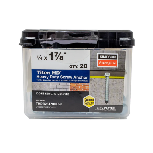 Titen Hd® 1/4 In. X 1-7/8 In. Heavy-Duty Screw Anchor (100-Qty) (Pack Of 500)-THDB25178H-SP5015-5384