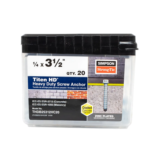 Titen Hd® 1/4 In. X 3-1/2 In. Heavy-Duty Screw Anchor (50-Qty) (Pack Of 250)-THDB25312H-SP3633-3926