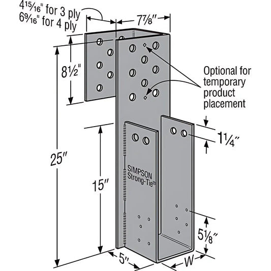 Thgw 4-15/16 In. Heavy Bolted Wraparound Girder Truss Hanger-THGW3-3-SP4505-4850