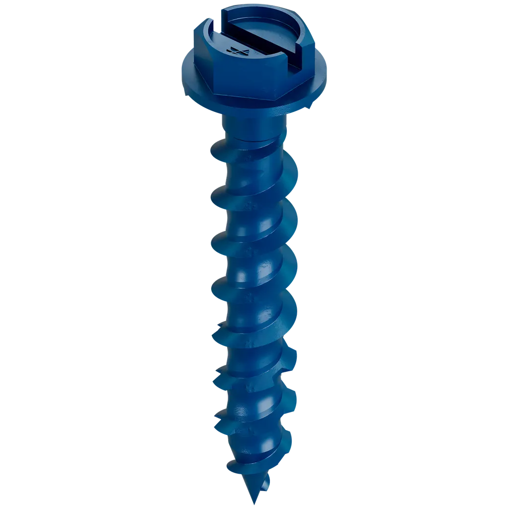 Titen Turbo - 3/16 In. X 1-1/4 In. Hex-Head Concrete And Masonry Screw, Blue (75-Qty) (Pack Of 5)-TNT18114HC75-SP2439-2670