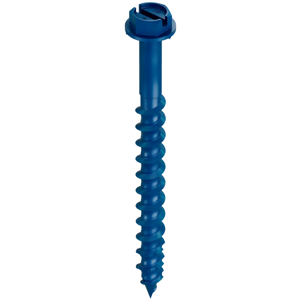 Titen Turbo - 3/16 In. X 2-1/4 In. Hex-Head Concrete And Masonry Screw, Blue (100-Qty)-TNT18214H-SP123-222