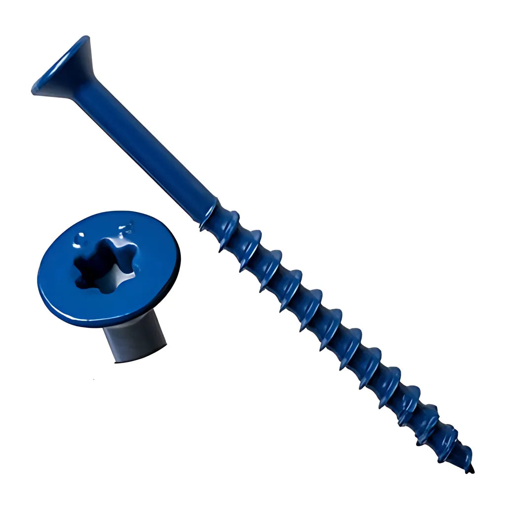 Titen Turbo - 1/4 In. X 1-3/4 In. 6-Lobe Flat-Head Concrete And Masonry Screw, Blue (100-Qty) (Pack Of 5)-TNT25134TF-SP6632-7093