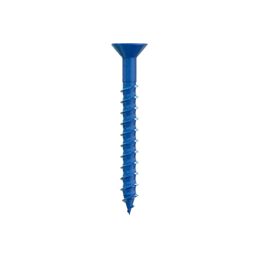 Titen Turbo - 1/4 In. X 2-1/4 In. 6-Lobe Flat-Head Concrete And Masonry Screw, Blue (8-Qty) (Pack Of 5) (Pack Of )-TNT25214TFC8-SP526-651