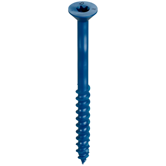 Titen Turbo - 1/4 In. X 3-1/4 In. 6-Lobe Flat-Head Concrete And Masonry Screw, Blue (100-Qty)-TNT25314TF-SP8614-9175