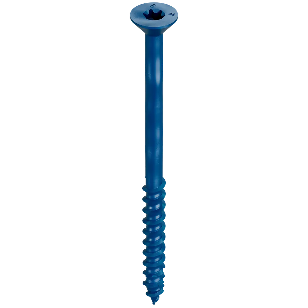 Titen Turbo - 1/4 In. X 3-3/4 In. 6-Lobe Flat-Head Concrete And Masonry Screw, Blue (75-Qty)-TNT25334TFC75-SP7924-8447